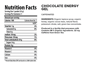 Honey Stinger Organic Energy Gel: Chocolate (Caffeinated)